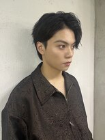 アジールヘア 所沢プロペ通り店(agir hair) サイドパートブルーブラックダークアッシュニュアンスパーマ所沢