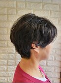 40代50代60代×ショート×クリープパーマ×ヘアマニキュア