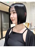 黒髪ボブタッセルボブ切りっぱなしボブミニボブ