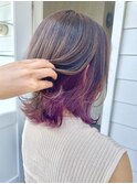 ミディアムレイヤー×インナーラベンダーピンク♪