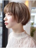 大人可愛い丸みショートボブ