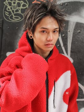 HANATEN BASE-men‘s salon【ハナテンベースメンズサロン】【4月下旬NEW OPEN(予定)】 無造作束感メッシュハイライトアップバングニュアンスパーマ_1