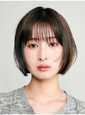 表参道白髪ぼかしウルフショートボブベージュアッシュグレージュ