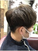 マッシュスタイル×グレージュカラー
