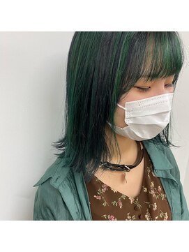 キー(kii) green　ブリーチカラー  デザインカラー　福岡　天神　今泉