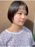 ショートヘア初めてでも大丈夫なショートボブ/アッシュブラック