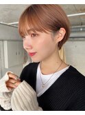 透明感暖色カラー×束感ショート×小顔矯正立体カット