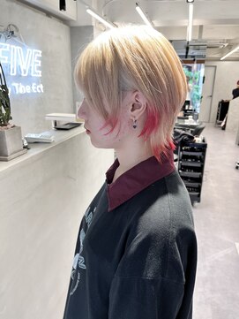 ファイブバイジエクト 堀江(FIVE by The Ect) ウルフホワイトベージュ　ペールレッド