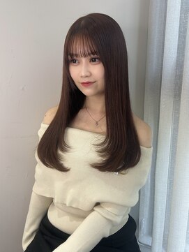 ボタン テンジン(VOTAN tenjin) レイヤーカット/チョコレートカラー/顔周りカット/天神韓国ヘア