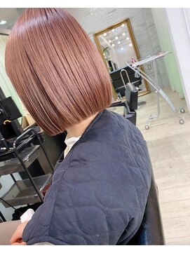 エヌプラス(N+) 切りっぱなしボブ/エアリーロング/美髪/ピンクブラウン