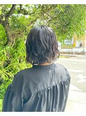 外ハネ波巻きボブパーマ