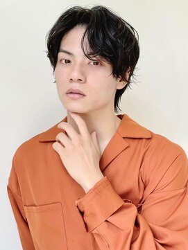 エムスラッシュ アヴェダ 自由が丘(M.SLASH AVEDA) サイドパート/ニュアンスパーマ/毛流れパーマ/黒髪