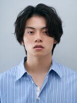 メンズニュアンスパーマ前髪長めハンサムショート