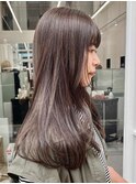 レイヤーカット顔まわりストレートロングレイヤー堀江