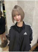 【RIENS】ボブミルクティベージュ×馬越麗奈『ダブルカラー』