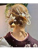 立体感ハイトーンボリューム アップヘア♪和装結婚式成人式