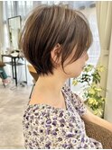 前髪カット＊イメチェンショートボブ＊カーキグレージュ