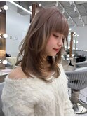 大人ガーリーダークアッシュ20代30代40代ミディアムレイヤー