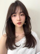 コート 青山(Cote)&nbsp;20代30代40代ひし形レイヤーふんわりミディアムブラウンカラー