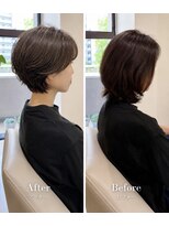 テルミークリニカルデザイン 千里中央店 ショートビフォーアフターゆるいパーマ50代
