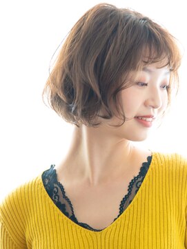 ヘアーサロン ラフリジー(Loufreasy) ショートマッシュミニボブ×イルミナカラーで透け感アッシュ