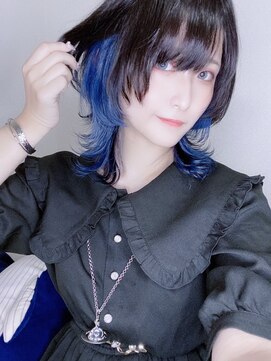 リアイス(Re:ICE) ミニウルフ/くすみブルー/流れるレイヤー/インナーハイライト