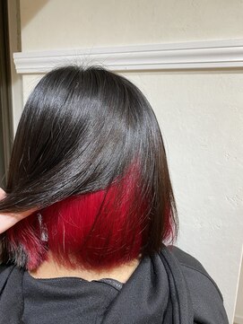 オーブ ヘアー リリー 博多2号店(AUBE HAIR lily) インナーカラー! ヴィヴィッドレッド!