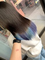 ミーナ バイ ワンズ 町田(mina by one's kyougoku)&nbsp;黒髪/前髪パーマ/グレーベージュ/レイヤーロング/インナーカラー