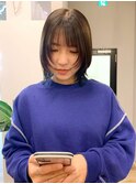 ミディアムレイヤー シースルーバング 無造作 20代30代