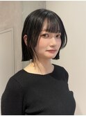 【YOKE】切りっぱなしボブ顔まわりレイヤー黒髪トレンドヘア