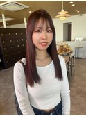 髪質改善カラーチェリーレッド