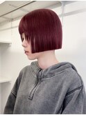 チェリーブラウン韓国ヘアボブミディアムショート_ba555341