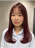 赤髪/艶髪/髪質改善/ブリーチなし/韓国レイヤー/オージュア