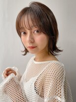 エトラ 渋谷店(etora) 前髪 外ハネボブ ココアベージュ クラゲヘアー 黒髪"