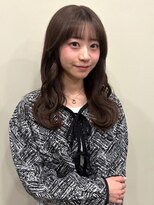 ユニバイリサ 天神大名店(uni by risa)&nbsp;シースルーバング ミディアムレイヤー アッシュブラウン 艶髪