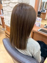 ヒラトヤ 肴町店 大人可愛い透明感立体感ミルクティーブラウン×エアストレート