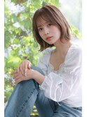 ナチュラルボブ前髪ありイメチェン20代30代40代50代ショートボブ