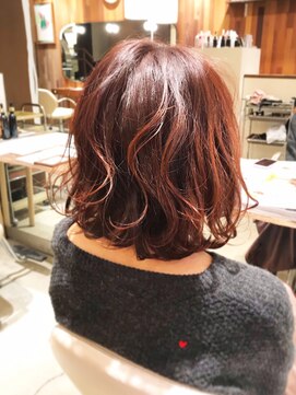 ブラット(brat) ショートパーマ/チェリーブラウン/メルティカラー/ハイライト