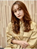 シースルーバング ×艶感立体ウェーブ