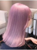 ba1674ダスティ―ピンクロングレイヤーチェリーピンクアッシュ