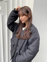 ラテブラウン　顔周りカット　おくれ毛　髪質改善