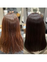 ミントリーフ(Mint leaf)&nbsp;【髪質改善】ビフォーアフター　ヘッドスパ付き