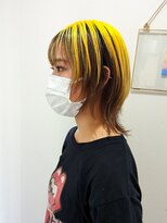 ノブレス ノアール(NOBLESSE NOIR)&nbsp;イエロー×ブラウンウルフヘア/デザインカラー