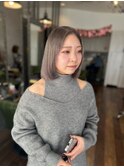 クールで洗練されたボブスタイル　グレージュ/髪質改善
