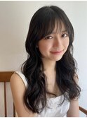 大人かわいい小顔ロングレイヤーイルミナカラー顔まわりレイヤー