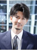 ビジネス/メンズパーマ/ニュアンスパーマ/センターパート[新宿]