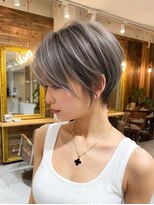 アイドットプラス 表参道(i.+omotesando) 前髪小顔ハイトーンカラー大人ショートボブヘア20代30代40代