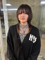 バイユアオウンフラワーズコロンカバ(buy your own flowers : kava)&nbsp;くびれミディアムウルフレイヤー透明感グラデーションカラー