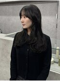 重めレイヤーカット / 暗めオリーブグレー