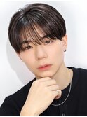 シースルーマッシュ韓国メンズヘアコンマバングフェザーパーマ